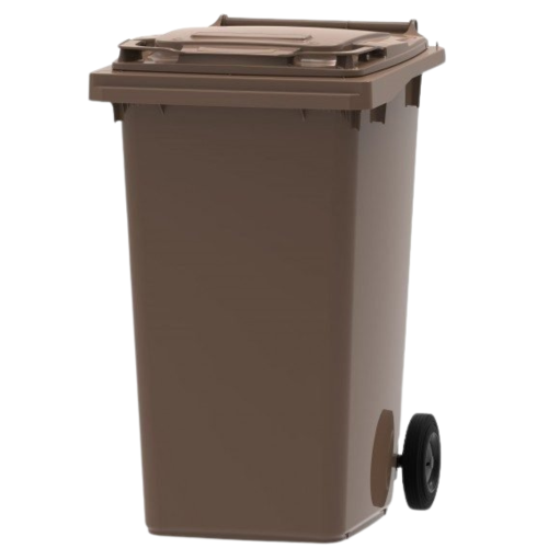 Kosz na śmieci 120L Pojemnik na odpady BIO kontener Brązowy