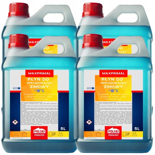 Płyn Do Spryskiwaczy Zimowy -18°C 20L Na Zimę Na Mróz Gotowy 4x5L
