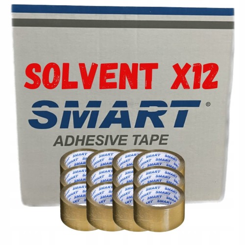 TAŚMA PAKOWA SOLVENT KAUCZUK 571/SM03 BEZBARWNA TRANSPARENT SMART 12szt.