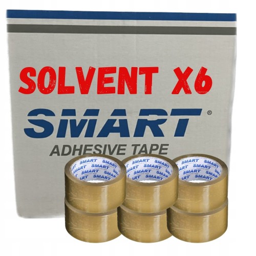 TAŚMA PAKOWA SOLVENT KAUCZUK 571/SM03 BEZBARWNA TRANSPARENT SMART 6szt.