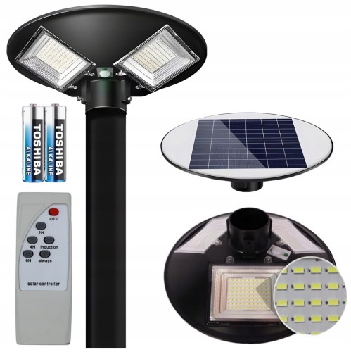 LAMPA SOLARNA OGRODOWA ULICZNA CZUJNIK MOCNA ZEWNĘTRZNA ZIMNY LED UFO PILOT