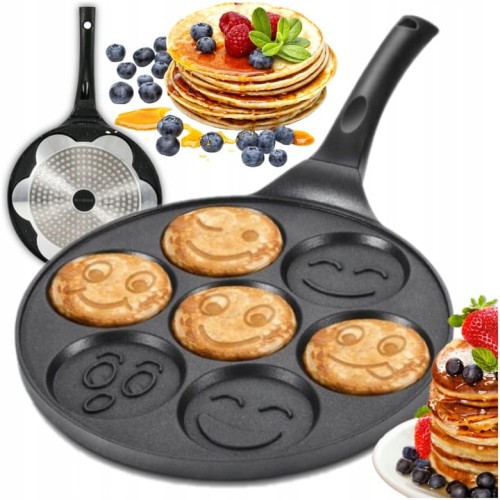 Patelnia do naleśników buźki emoji pancakes jajek marmurowa indukcja 26cm