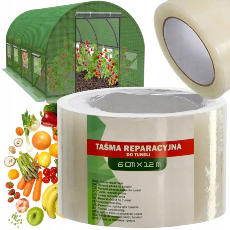 Taśma Do Folii Klejenia Naprawy Ogrodniczych Tuneli 60mm x 12m MOCNA