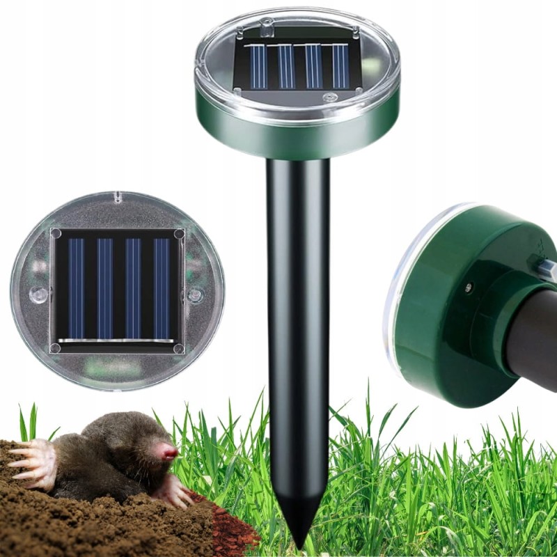 Silny Odstraszacz na krety solarny Nornice Myszy Kuny Gryzonie 850m²
