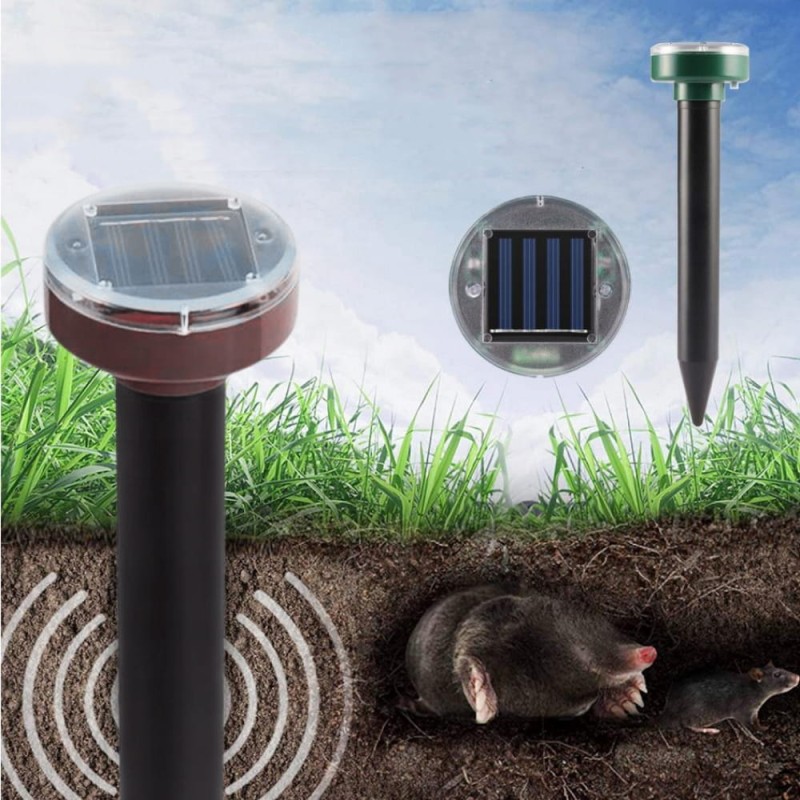 4 x Silny Odstraszacz na krety solarny Nornice Myszy Kuny Gryzonie 3400m²