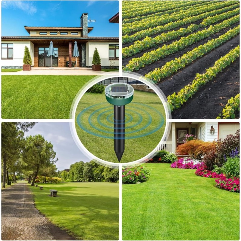 8 x Silny Odstraszacz na krety solarny Nornice Myszy Kuny Gryzonie 6800m²