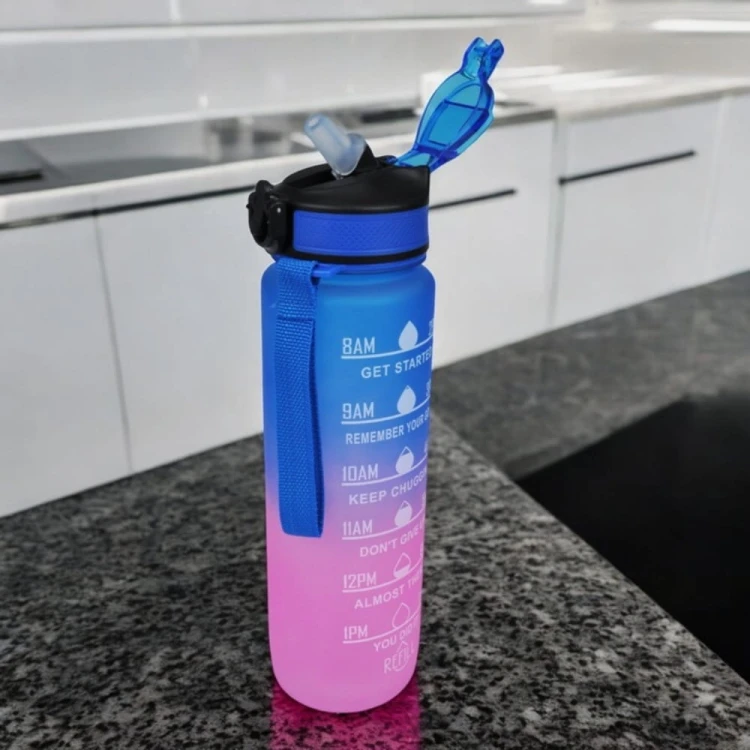 Butelka Motywacyjna Na Wodę Bidon Sportowy Z Miarką Siłownia Fitness 1l