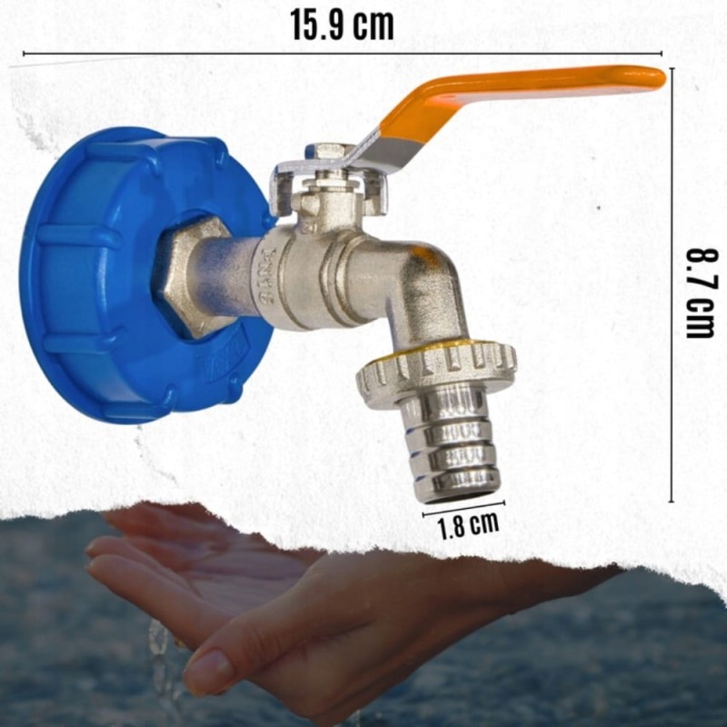 Kran Do Mauzera Zawór Kulowy Zbiornika 1000l Na Wąż 1/2’’ - 1/2 Kurek