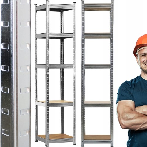 Regał metalowy magazynowy 2w1 warsztatowy 5 półek garażowy 180x40x40 875kg