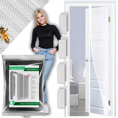 Moskitiera Na Drzwi Okno Balkonowe Magnetyczna Wymiar 80/90/100 x 210/220cm