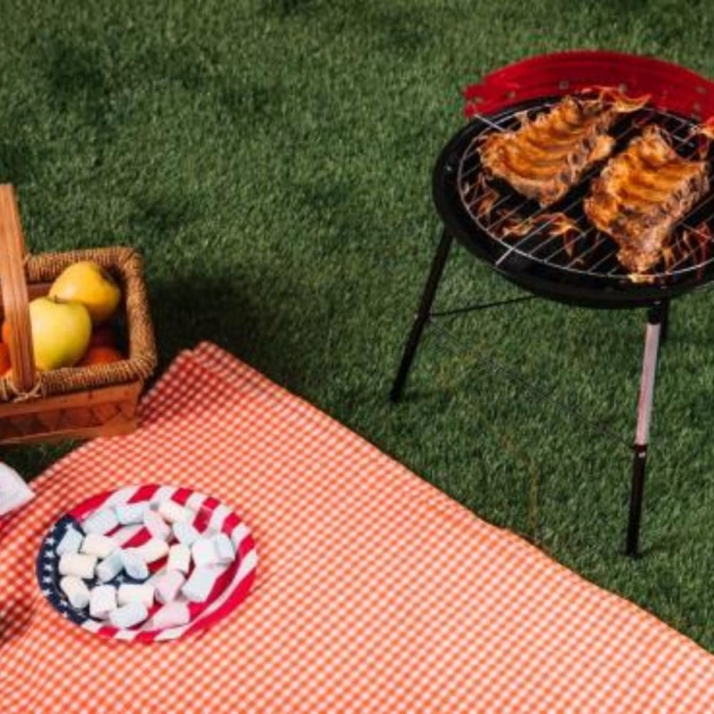 GRILL OGRODOWY WĘGLOWY DO OGRODU TARASU NA WĘGIEL SKŁADANY 33CM + RUSZT