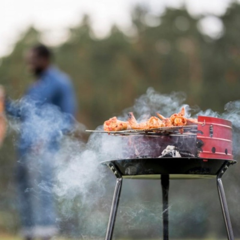 GRILL OGRODOWY WĘGLOWY DO OGRODU TARASU NA WĘGIEL SKŁADANY 33CM + RUSZT