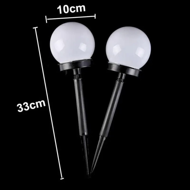 4x Kula Solarna Lampa Ogrodowa LED 33cm Biała Mocna Wbijana Do Ogrodu
