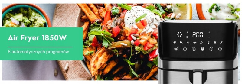 Frytkownica Beztłuszczowa AIR FRYER Frytownica Duża 8l 1850w Duża Misa XL