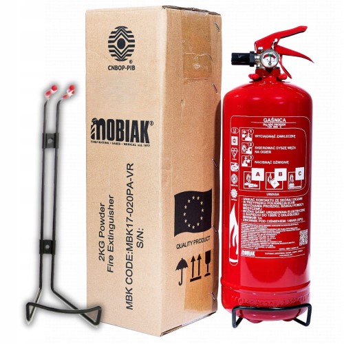 Gaśnica 2kg Proszkowa do Domu ABC Gp-2x + Uchwyt Certyfikat Leg. 2027
