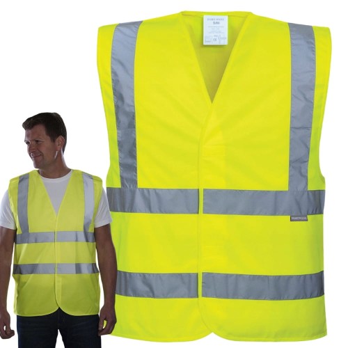 Kamizelka Odblaskowa Ostrzegawcza Drogowa Robocza BHP Żółta XXL 4 PASY