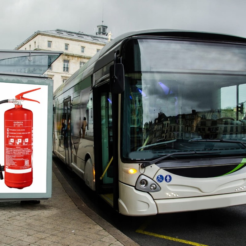 Zestaw Kombajn Bizon Ciągnik Autobus Autokar Gaśnica 6kg Proszkowa Uchwyt