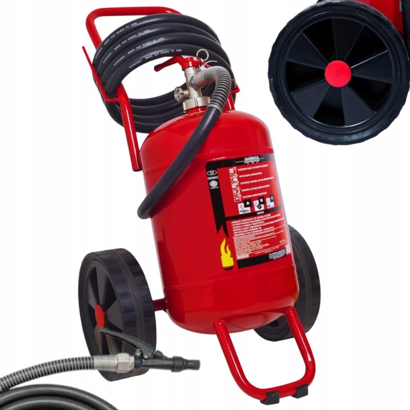 Gaśnica przewoźna 25kg proszkowa GP25x Suchy Proszek ABC 40% 5m wąż spustow