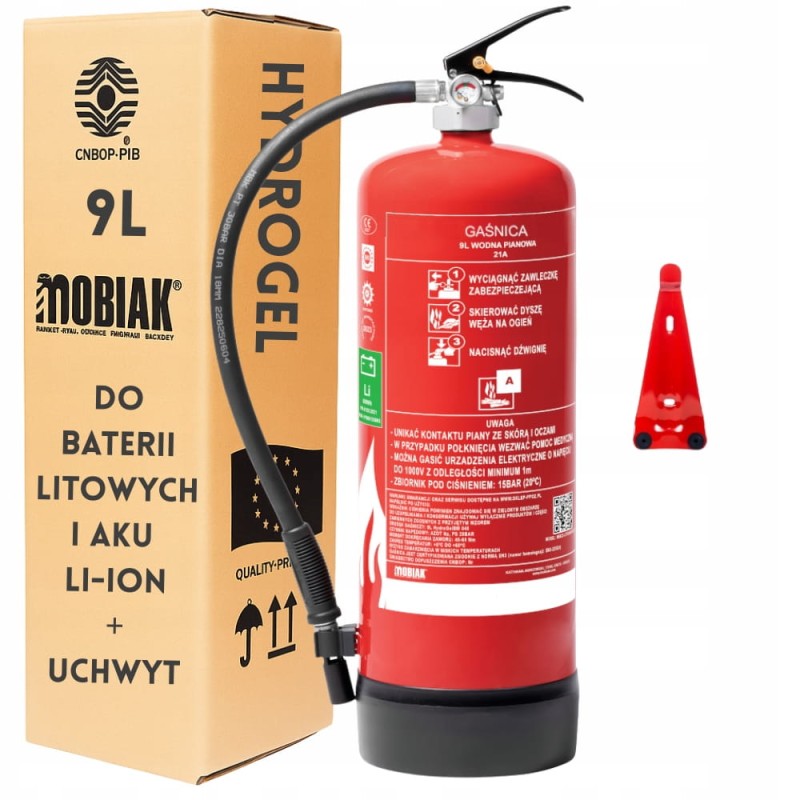 Gaśnica 9L do gaszenia baterii litowych i akumulatorów Li-ion / Hydrogel