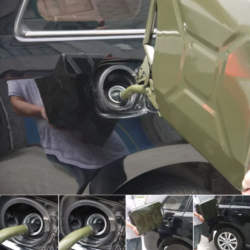 Kanister na Paliwo 20L Metalowy Zbiornik Na olej ropę wodę zamek szczelny + Lejek CE