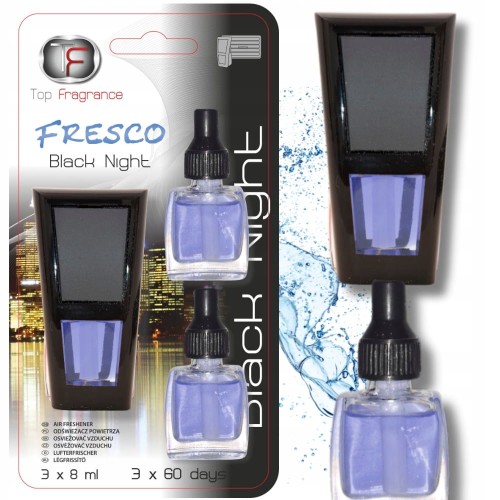 Zapach do samochodu kratki nawiewu Długotrwał 180dni Fresco 3w1 Black Night