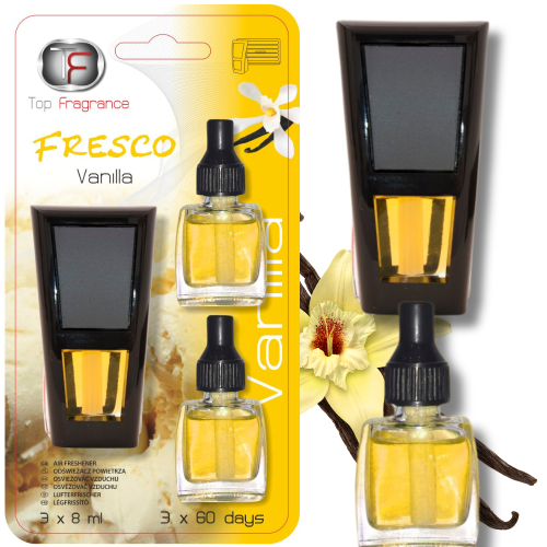 Zapach do samochodu kratki nawiewu Długotrwały 180dni Fresco 3w1 Vanilla