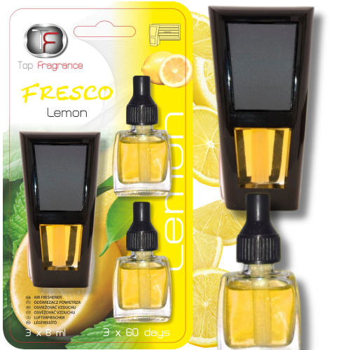 Zapach do samochodu kratki nawiewu Długotrwały 3 x 60dni Fresco 3w1 Lemon