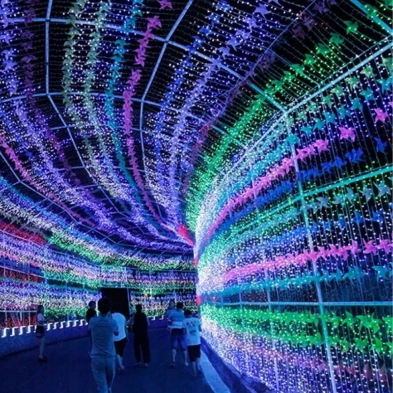 Lampki Choinkowe 500 Led Świąteczne Zewnętrzne Wewnętrzne Zimne Białe 33m