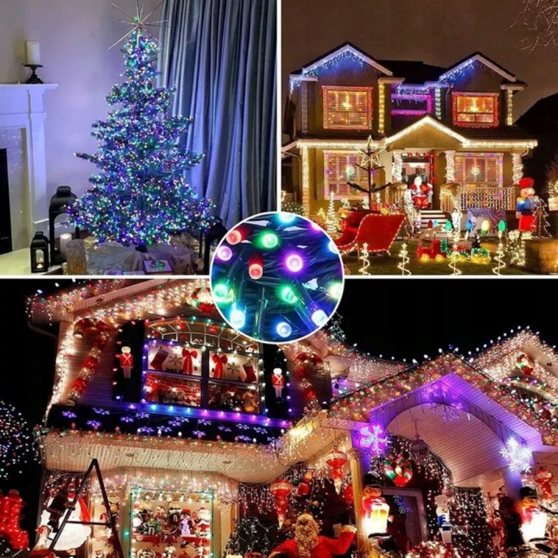 Lampki Choinkowe 500 Led Świąteczne Zewnętrzne Wewnętrzne Multikolor 33m