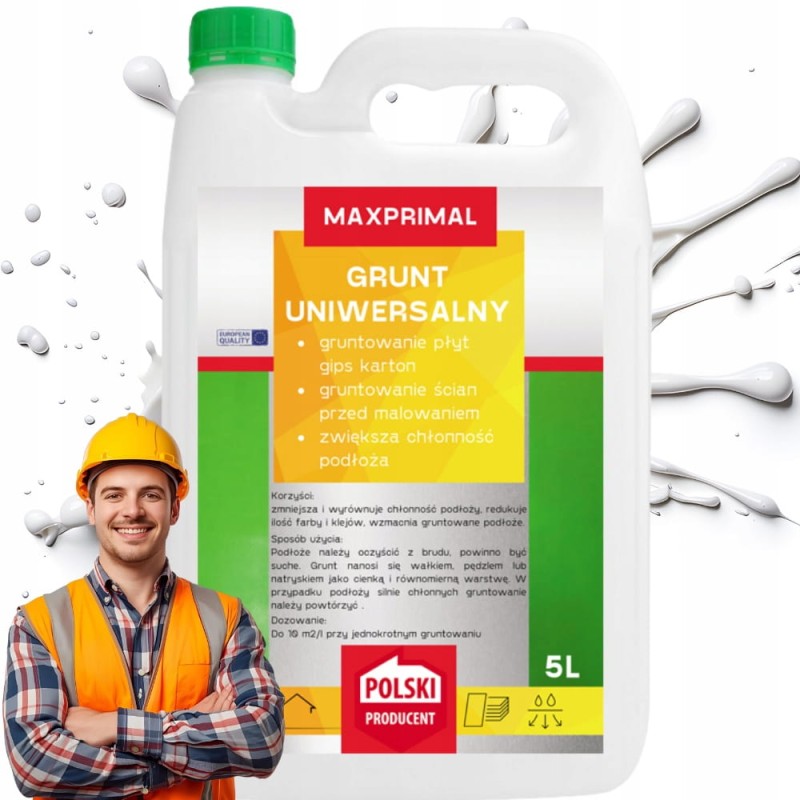 Grunt Uniwersalny Do Ścian Betonu Gładzi Pod Tynk Farbę Karton Gips 5L