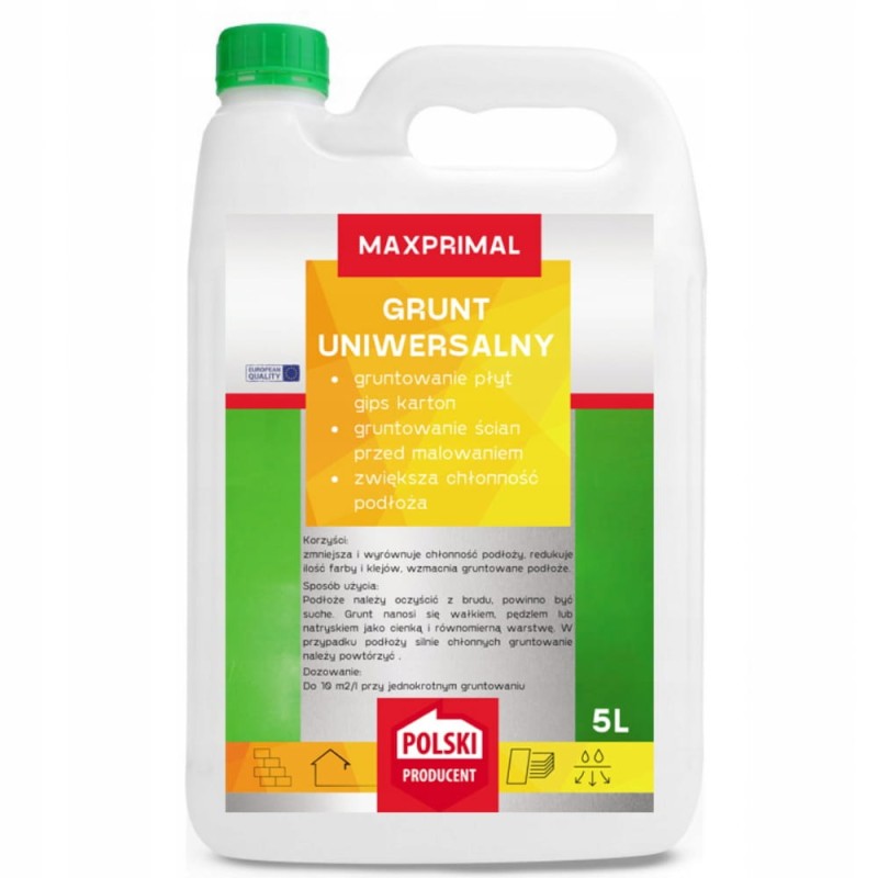 Grunt Uniwersalny Do Ścian Betonu Gładzi Pod Tynk Farbę Karton Gips 5L
