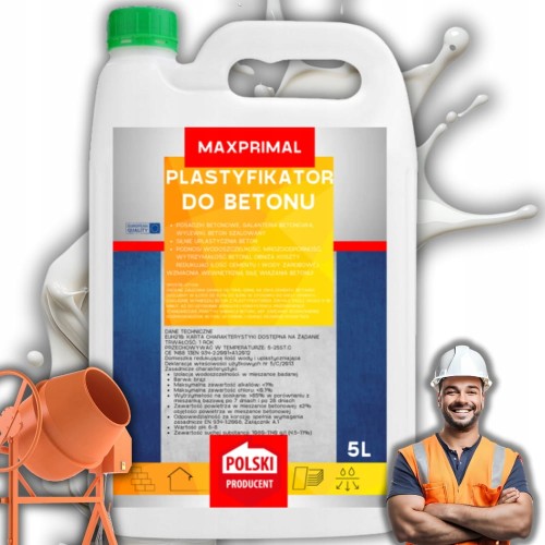 Plastyfikator Do Betonu 5L Beton Posadzki Wylewki Galanteria Betonowa