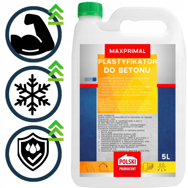 Plastyfikator Do Betonu 5L Beton Posadzki Wylewki Galanteria Betonowa