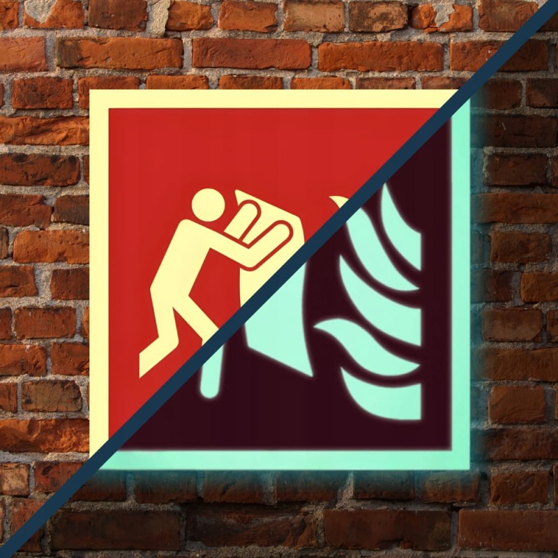 Znak ochrony PPOŻ Koc gaśniczy 15x15 cm płyta PCV fotoluminescencyjna