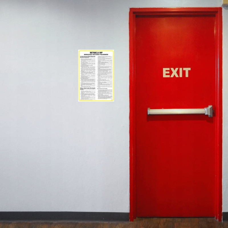 Znak Instrukcja ogólna BHP obowiązująca wszystkich pracowników 24,5x35cm