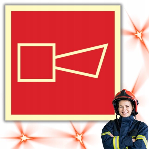 Znak ochrony PPOŻ Alarmowy sygnalizator akustyczny 15x15 cm PCV świecąca