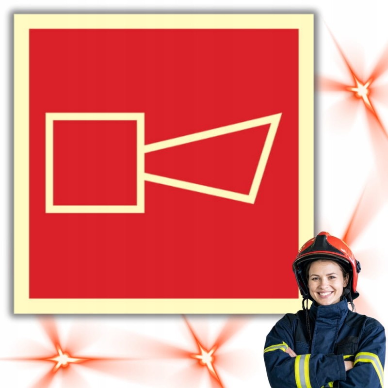 Znak ochrony PPOŻ Alarmowy sygnalizator akustyczny 15x15 cm PCV świecąca