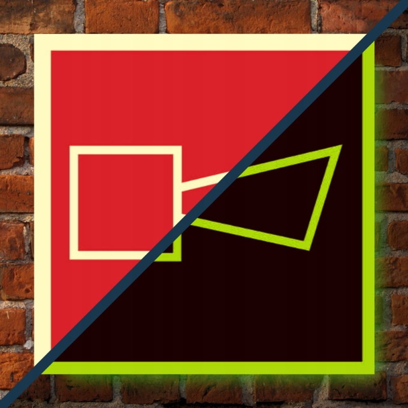 Znak ochrony PPOŻ Alarmowy sygnalizator akustyczny 15x15 cm PCV świecąca