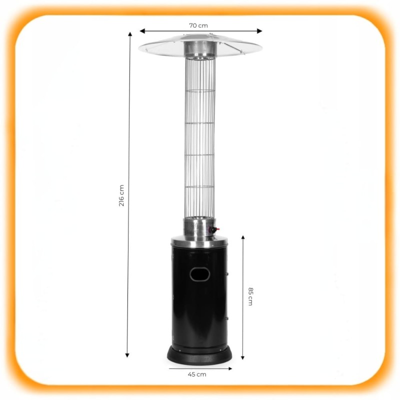 Ogrzewacz tarasowy gazowy parasol grzewczy 12,5kW Promiennik gazowy 216cm