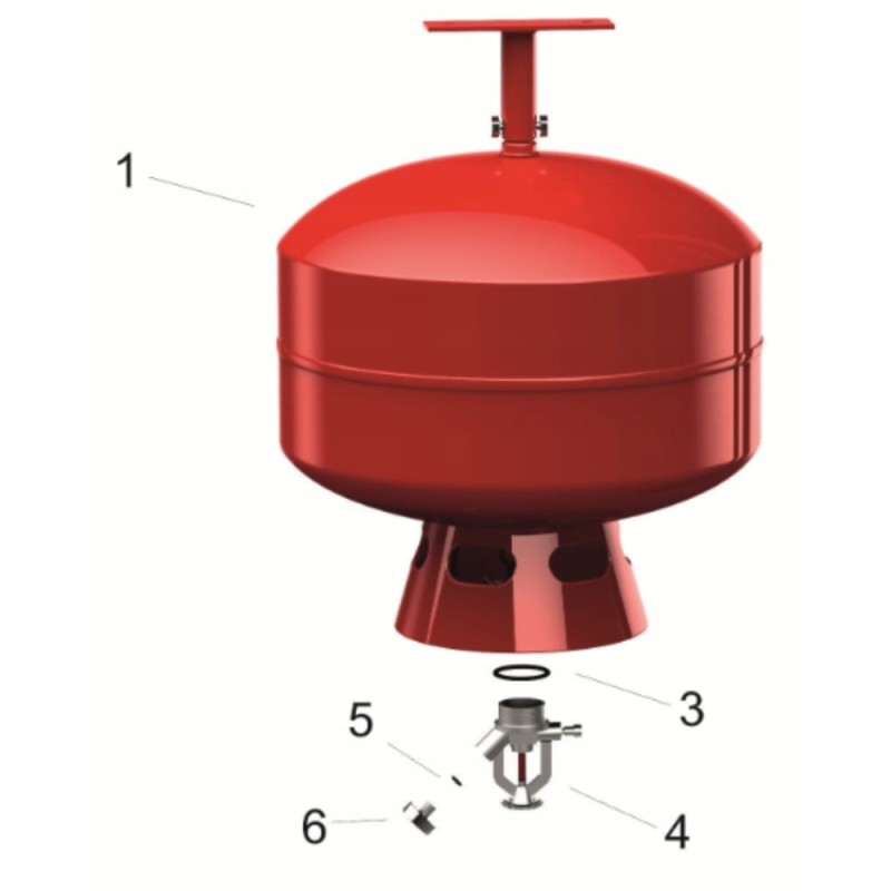 Automatyczne Samoczynne urządzenie gaśnicze SUG-6x z Wieszakiem ABC 6kg