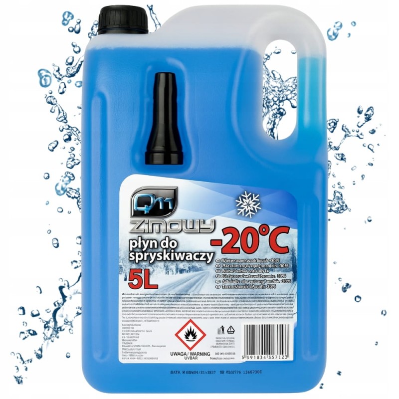 Płyn Do Spryskiwaczy Zimowy Q11 Na Zimę Na Mróz Gotowy + Lejek -20°C 5L