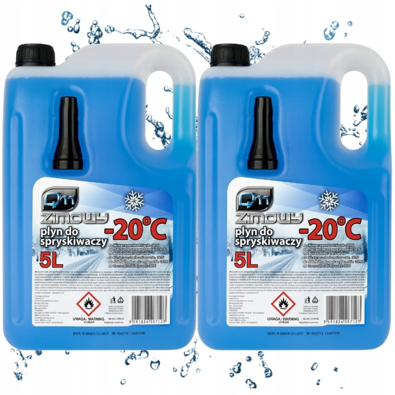 Płyn Do Spryskiwaczy Zimowy 2x5L Na Zimę Na Mróz Gotowy + Lejek -20°C 10L