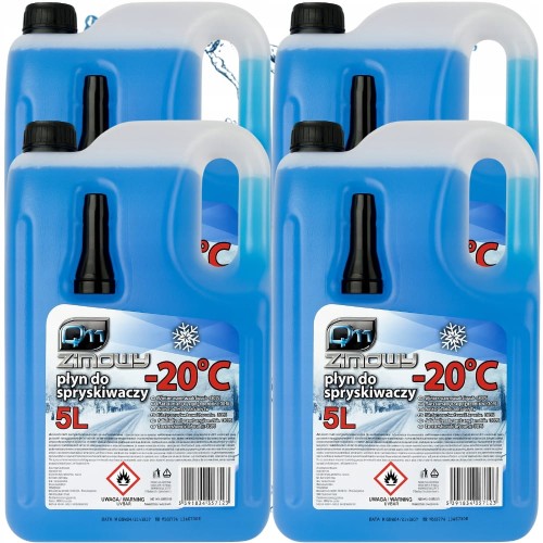 Płyn Do Spryskiwaczy Zimowy 4x5L Na Zimę Na Mróz Gotowy + Lejek -20°C 20L