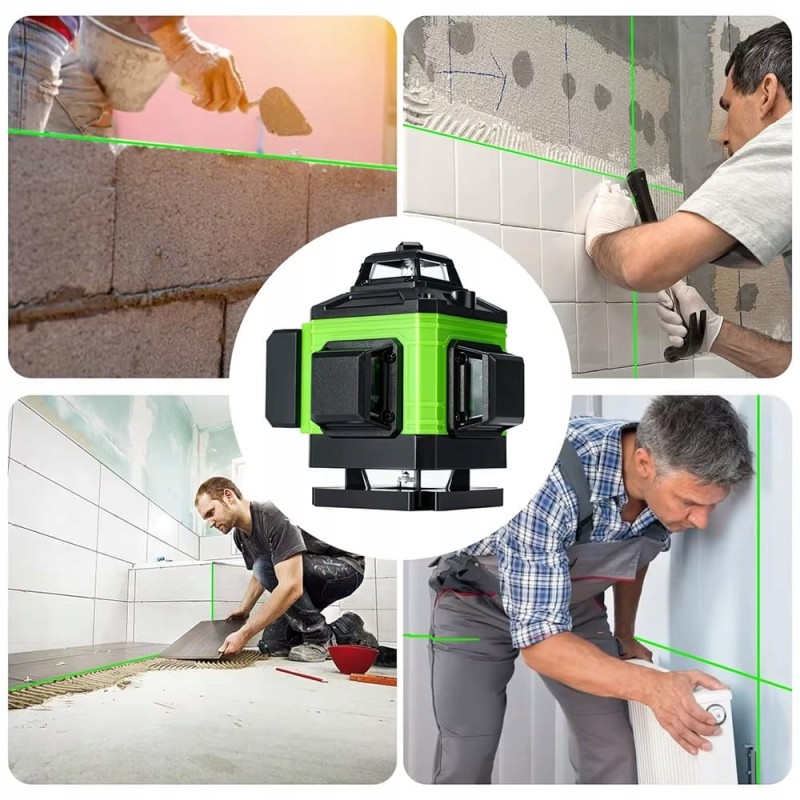 Poziomnica Laserowa Poziomica 4D 16 Linii Krzyżowa 360° Laser Zestaw Statyw