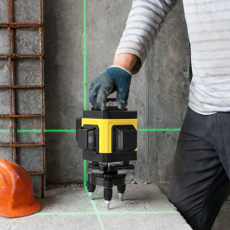 Poziomnica Laserowa Poziomica 4D 16 Linii Krzyżowa 360° Laser Zestaw Statyw