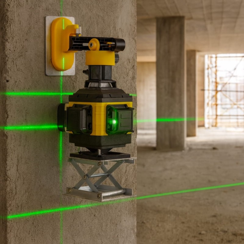 Poziomnica Laserowa Poziomica 4D 16 Linii Krzyżowa 360° Laser Zestaw Statyw