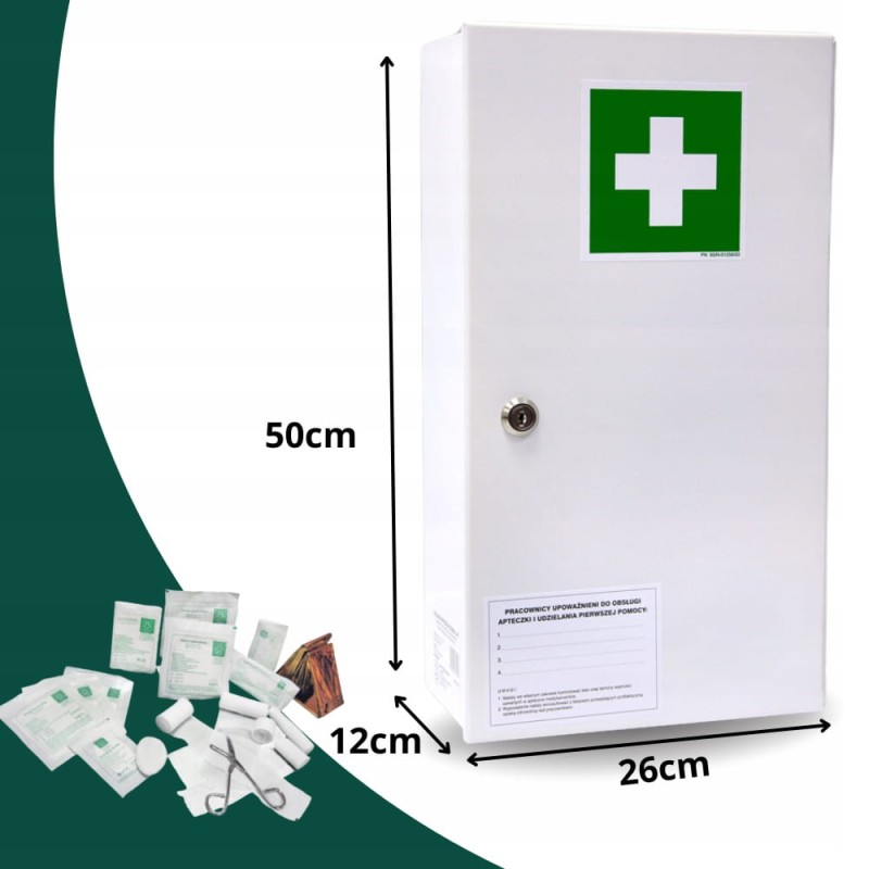 Apteczka Pierwszej Pomocy Apteczka Zakładowa Ścienna Stalowa DIN 13147 "50"