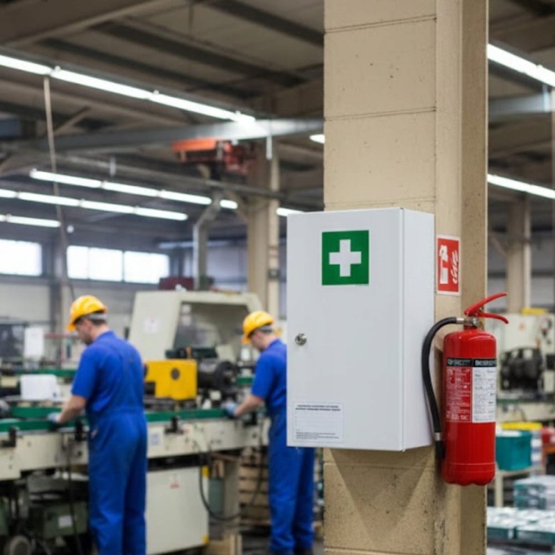 Apteczka Pierwszej Pomocy Apteczka Zakładowa Ścienna Stalowa DIN 13147 "50"