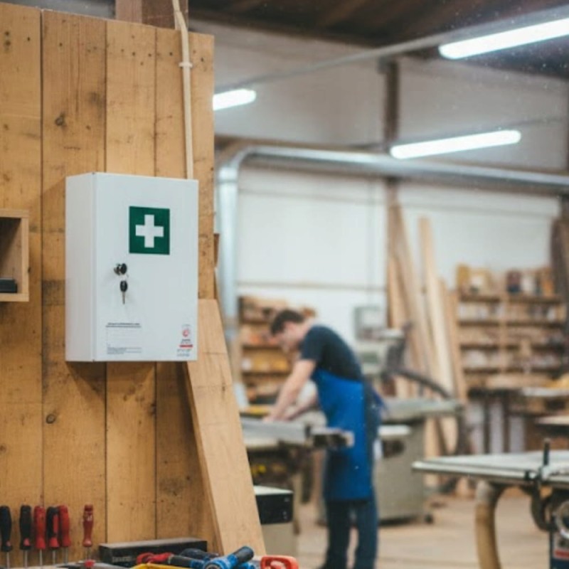 Apteczka Pierwszej Pomocy Apteczka Zakładowa Ścienna Stalowa DIN 13147 "40"