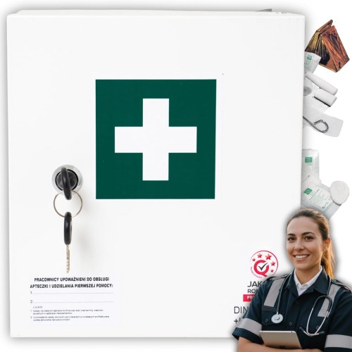Apteczka Pierwszej Pomocy Apteczka Zakładowa Ścienna Stalowa DIN 13164 "20"